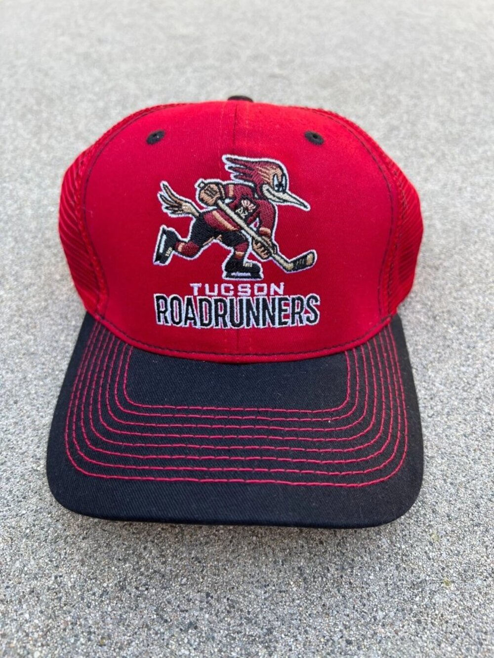 TUCSON ROADRUNNERS Trucker Hat Men's One Size Adjustable Cap Hockey Red
